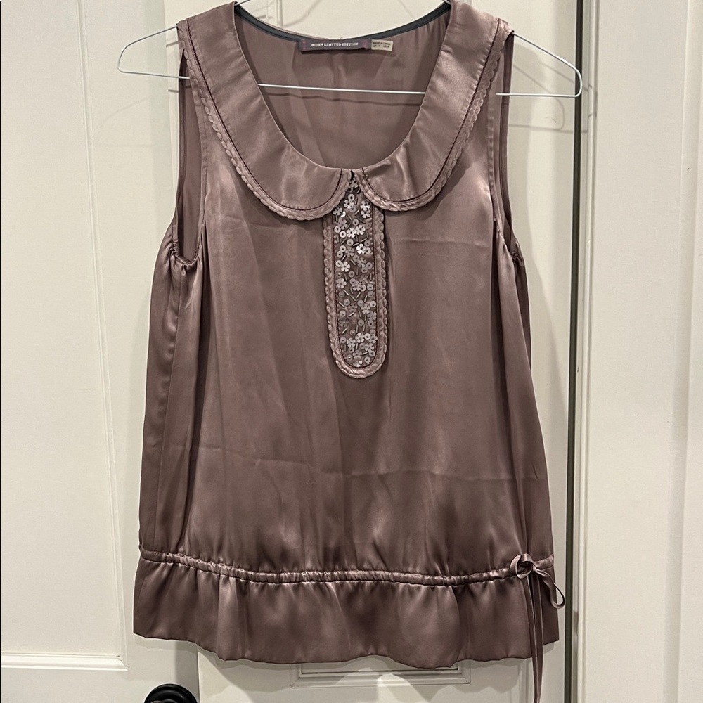 Boden Limited Edition Mauve Sleeveless Blouse with Sequin Detail